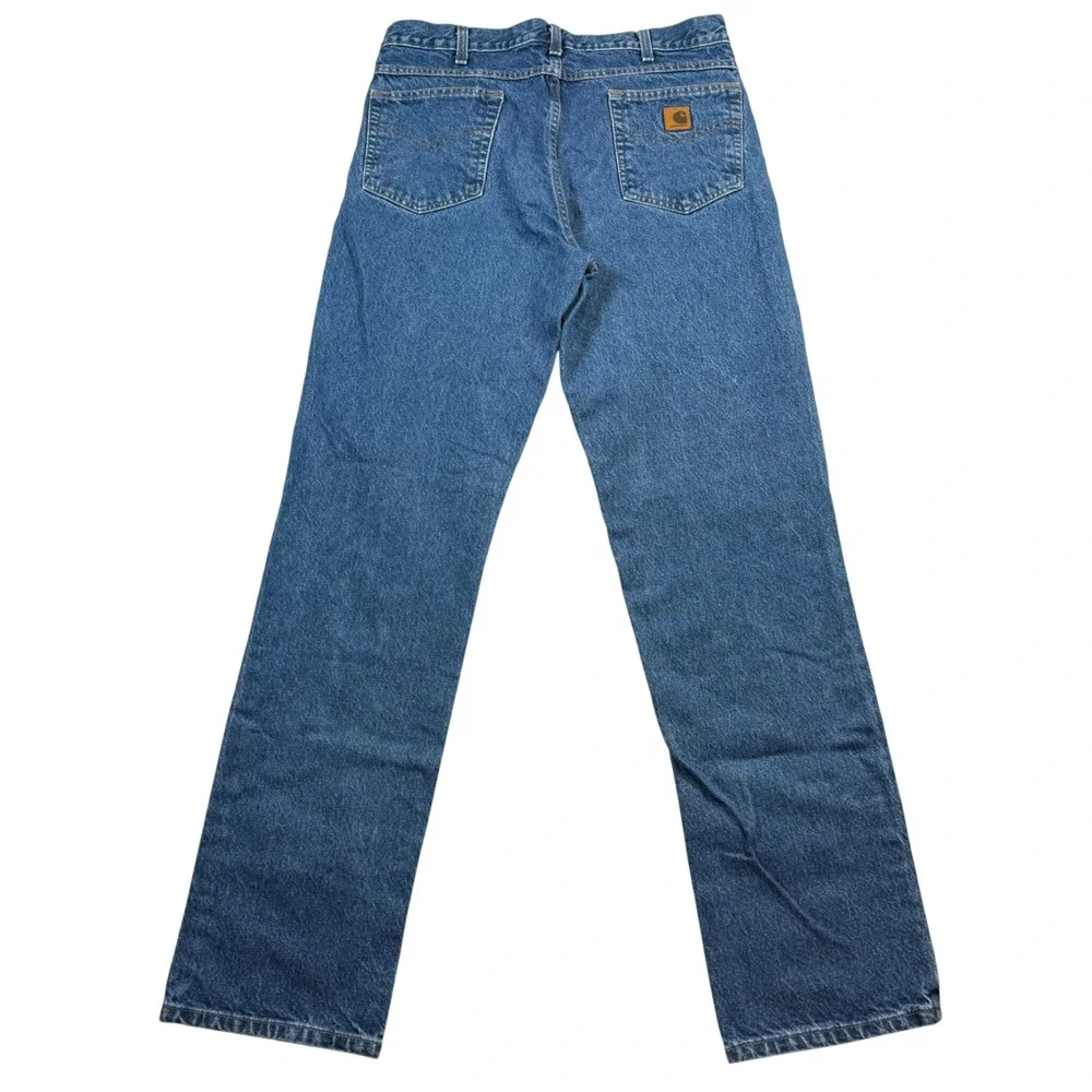 Carhartt B160 DST Jeans Mens 36x36 Blue Relaxed Fit Straight Leg Workwear Denim